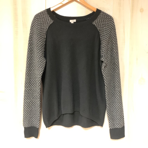Halogen Sweaters - Halogen Black Gray 100% Cashmere Hi lo Sweater M